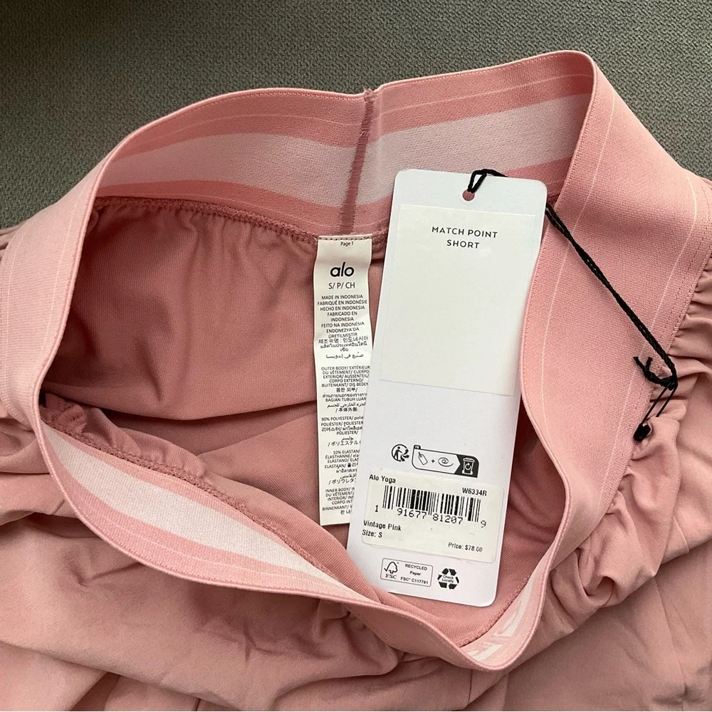 Alo Yoga Alo Yoga Match Point Short Vintage Pink S